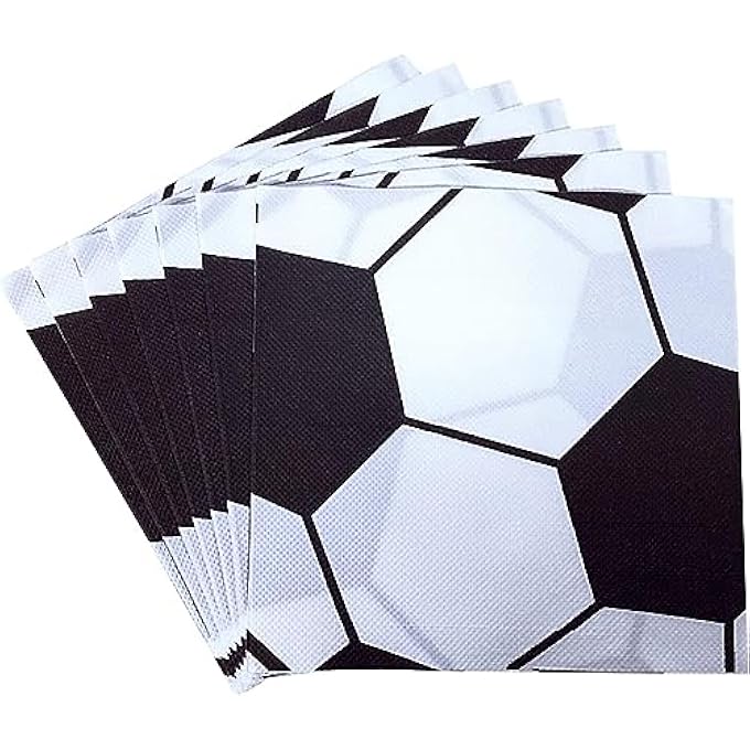 SOCCER THEME PAPER NAPKINS  PACK OF 20 FOOTBALL BIRTHDAY DISPOSABLE TISSUES FOR KIDS, SPORTS THEME CELEBRATIONS, FOOTBALL DECORATIONS & TABLEWARE SUPPLIES - Image 1